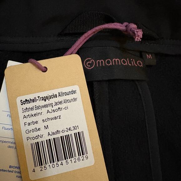 Mamalila Allrounder Black Softshell Maternity and Babywearing Jacket M - Picture 2 of 15